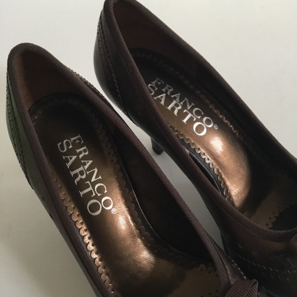 Franco Sarto Leather Peep Toe High Heel Pump - Picture 5 of 8